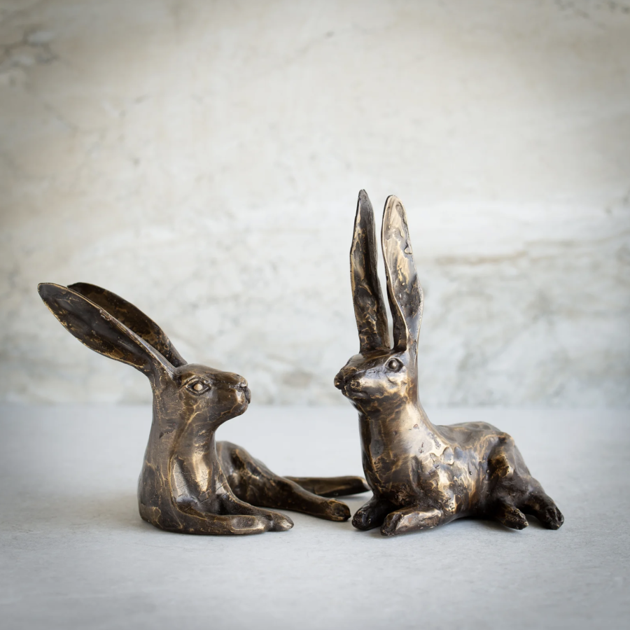 Large Alert Bronze/Gold Hare